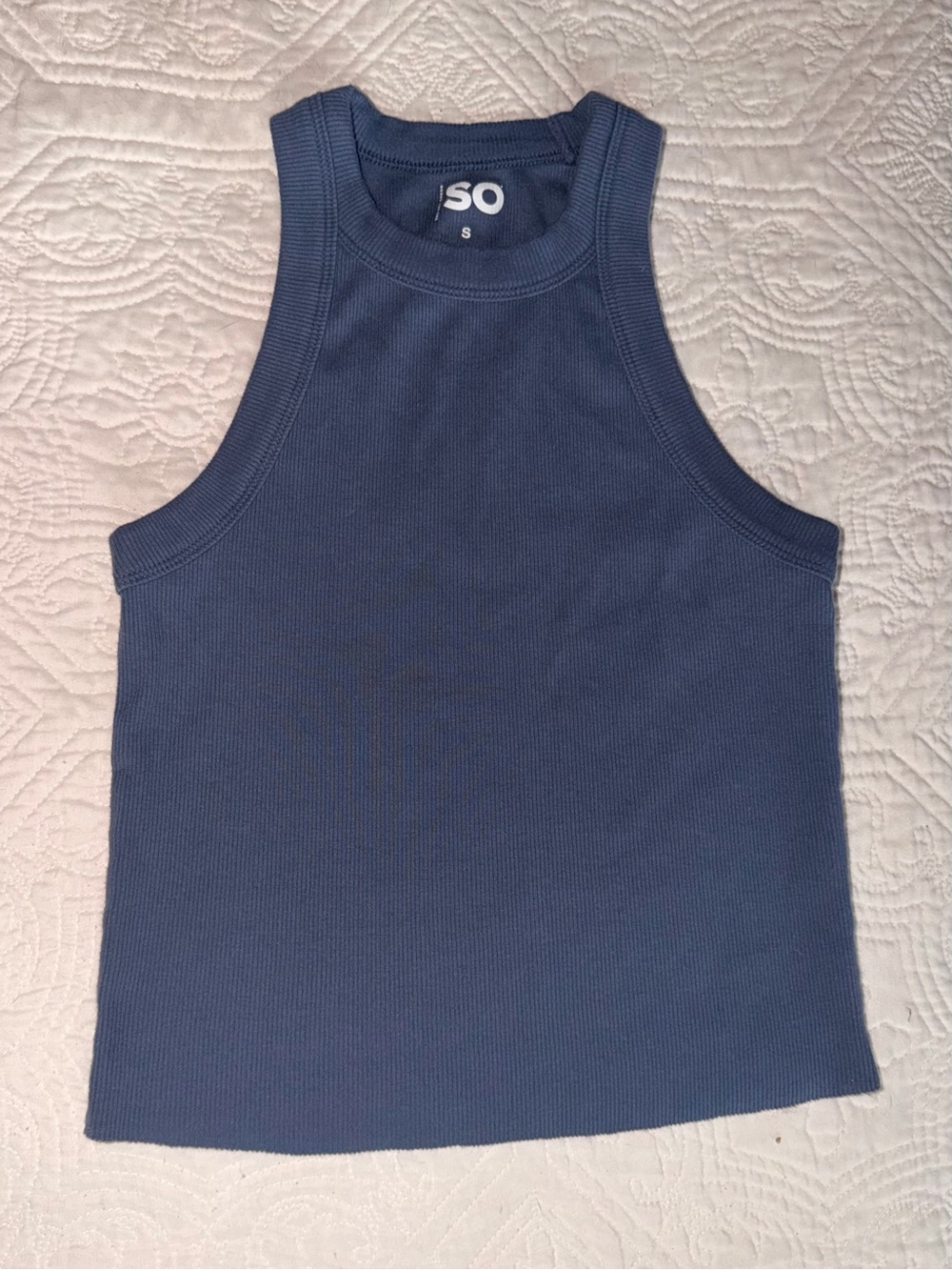 SO Ribbed Racerback Tank - Blue Gray